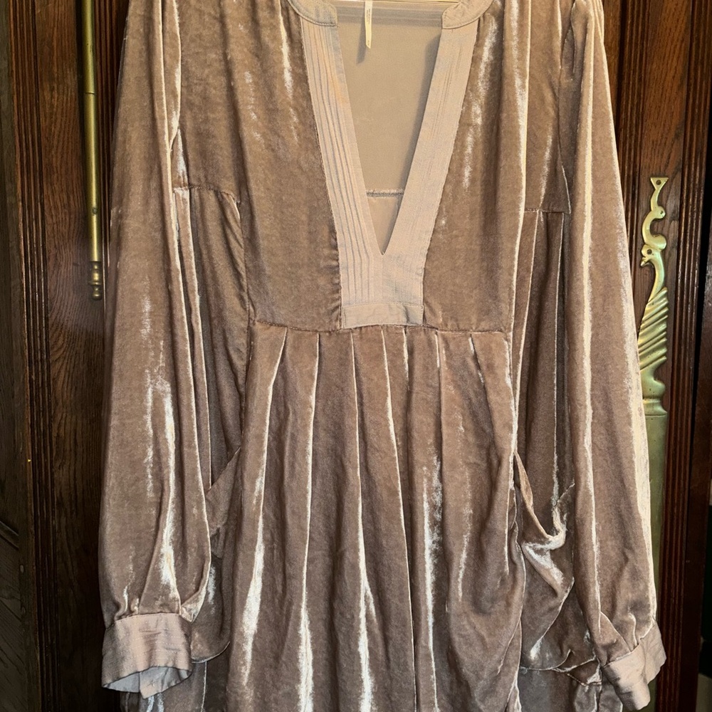 Free People Velvet Long-Sleeve Dress